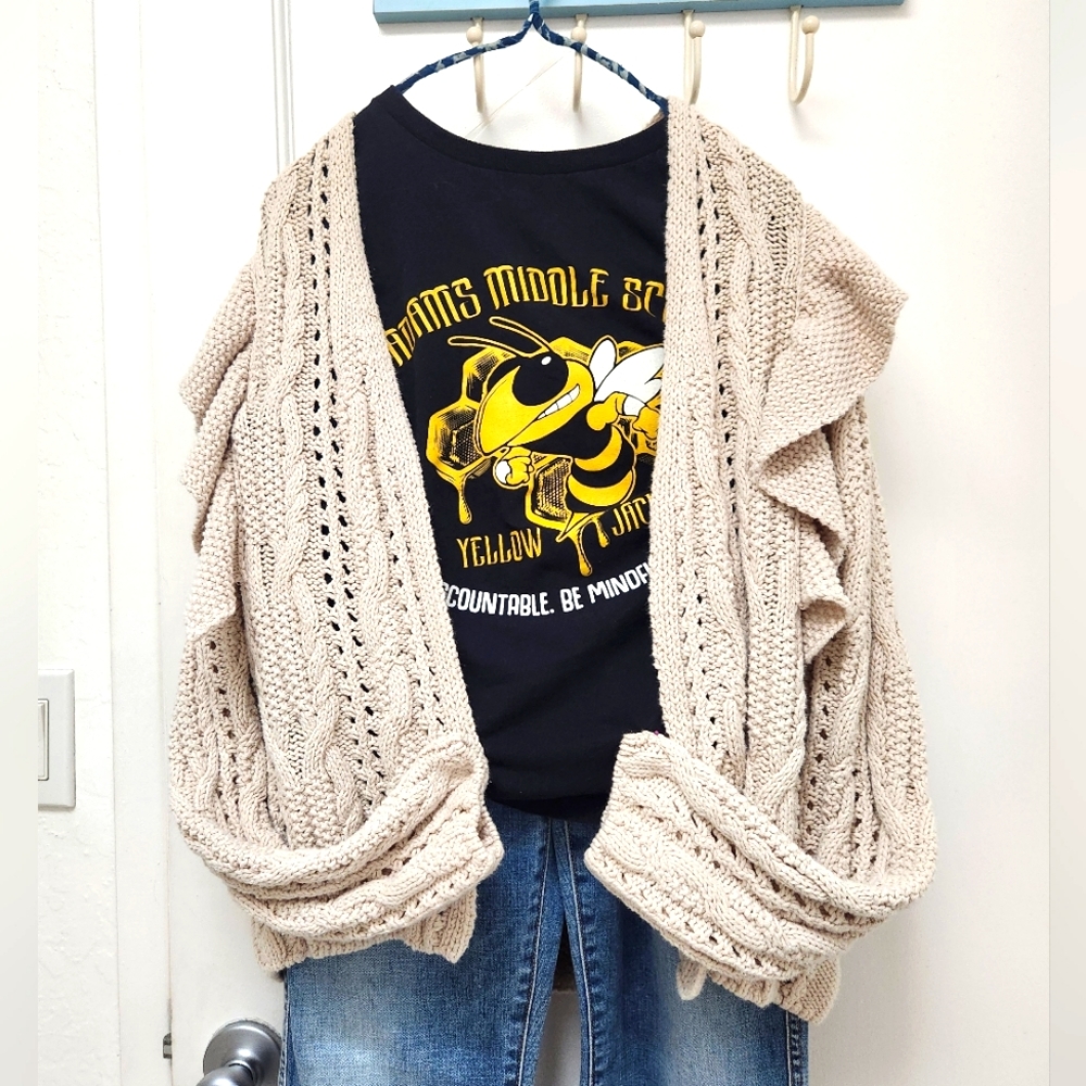 Universal Thread Cardigan Women Crochet Ruffel Cottage  Prairie Size: S